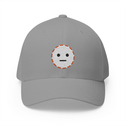 Dotted Line Face Emoji Grey Cap – Premium by Capmoji