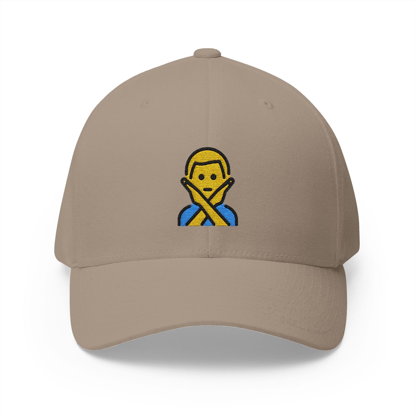 Man Gesturing No Emoji Khaki Cap – Premium by Capmoji