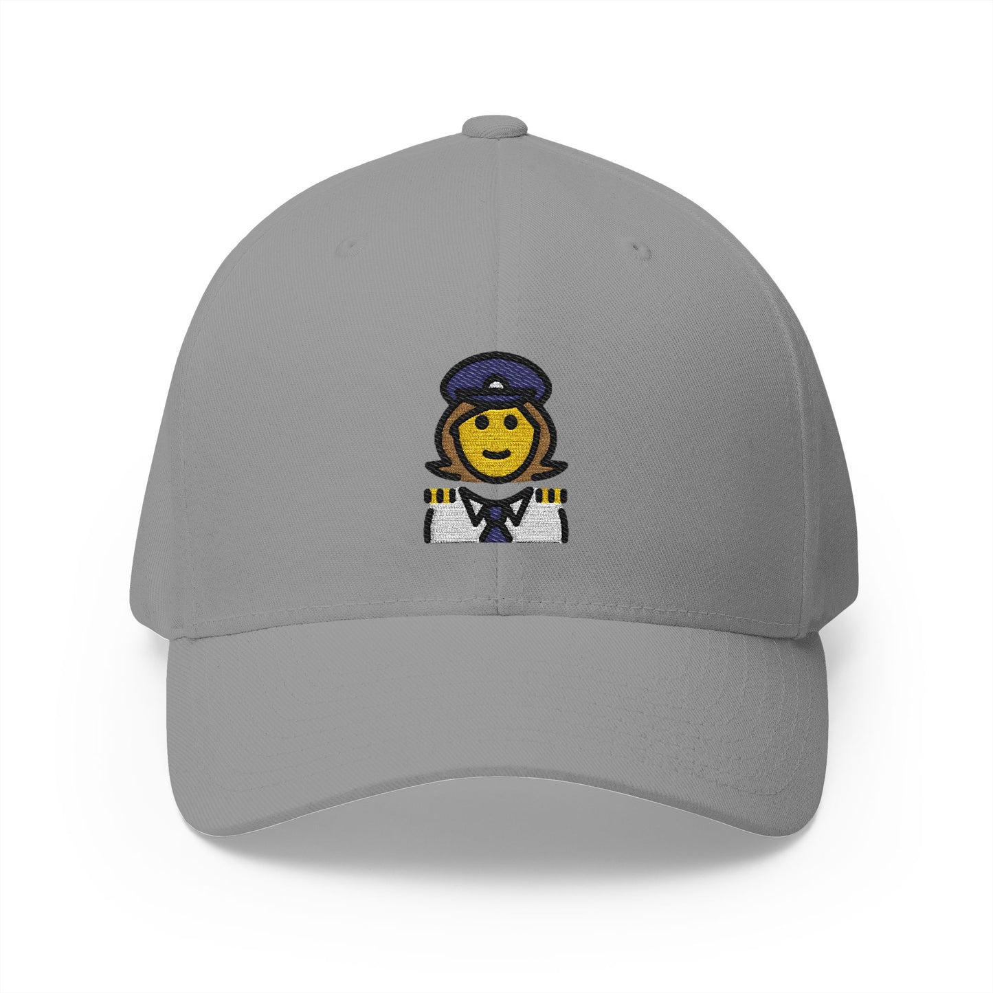 Woman Pilot Emoji Grey Cap – Premium by Capmoji