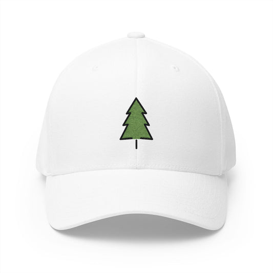 Evergreen Tree Emoji White Cap – Premium by Capmoji