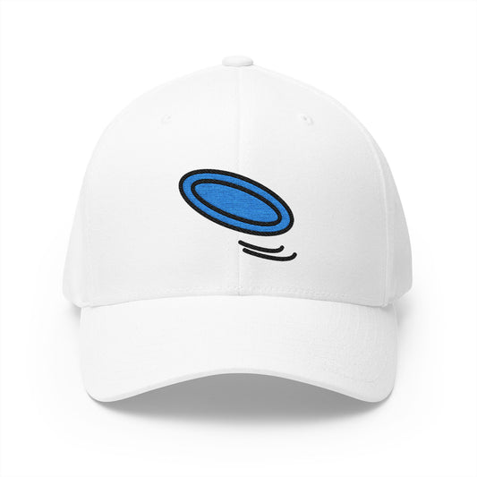 Flying Disc Emoji White Cap – Premium by Capmoji