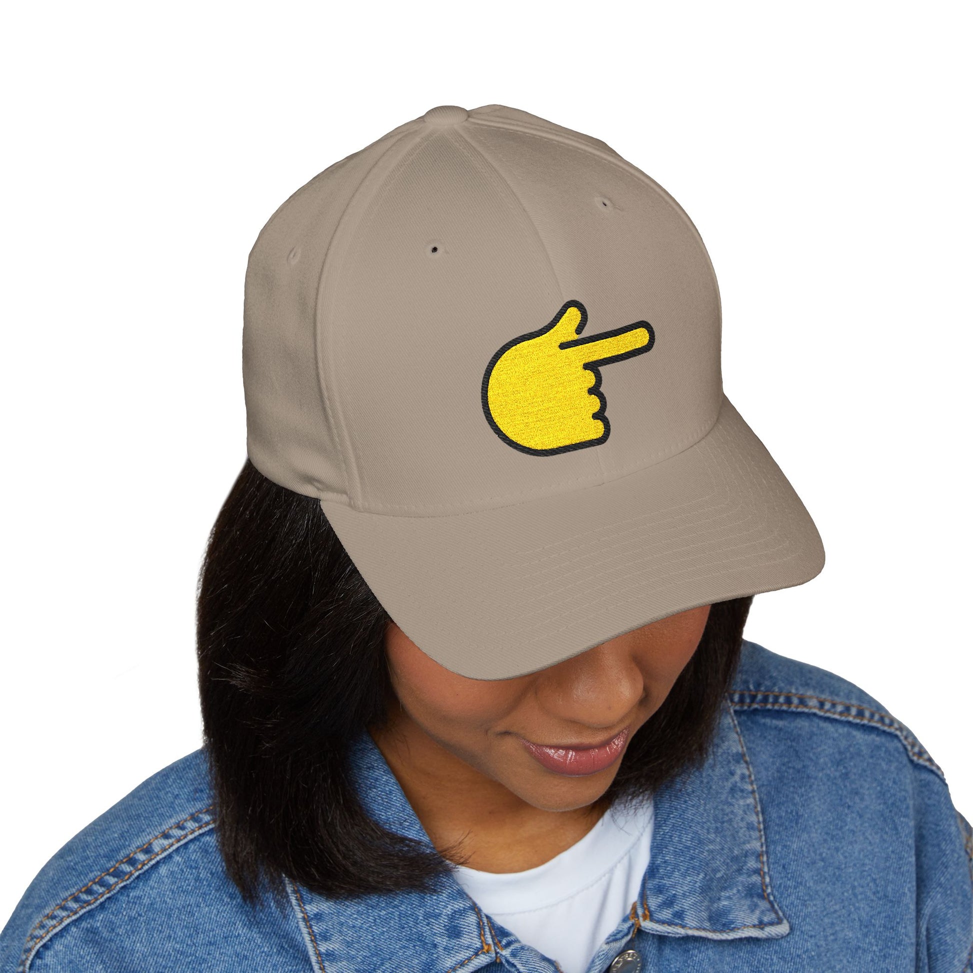 Backhand Index Pointing Right Emoji Cap – Premium by Capmoji