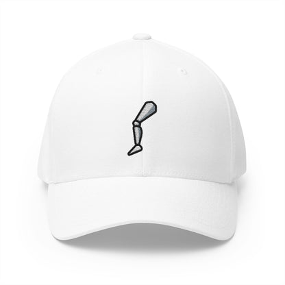 Mechanical Leg Emoji White Cap – Premium by Capmoji