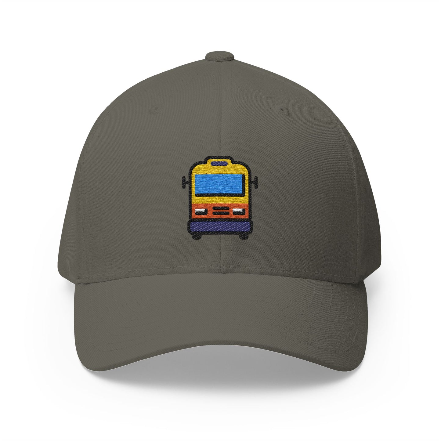Oncoming Bus Emoji Olive Cap – Premium by Capmoji