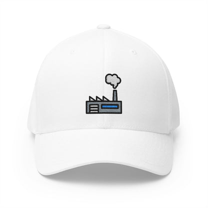Exhaust Gases Factory Emoji White Cap – Premium by Capmoji