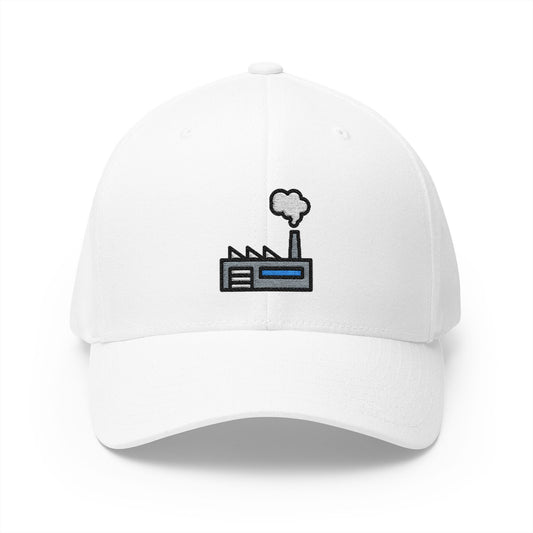 Exhaust Gases Factory Emoji White Cap – Premium by Capmoji