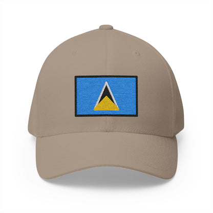 Flag: St. Lucia Emoji Khaki Cap – Premium by Capmoji
