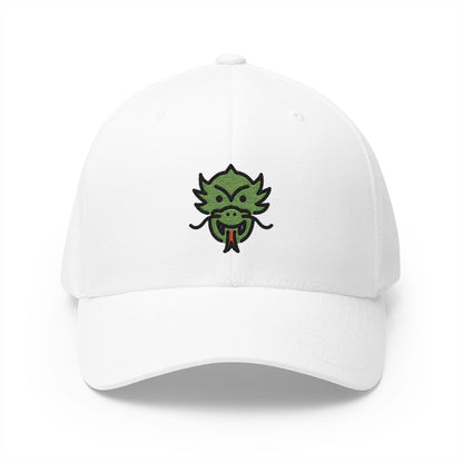 Dragon Face Emoji White Cap – Premium by Capmoji