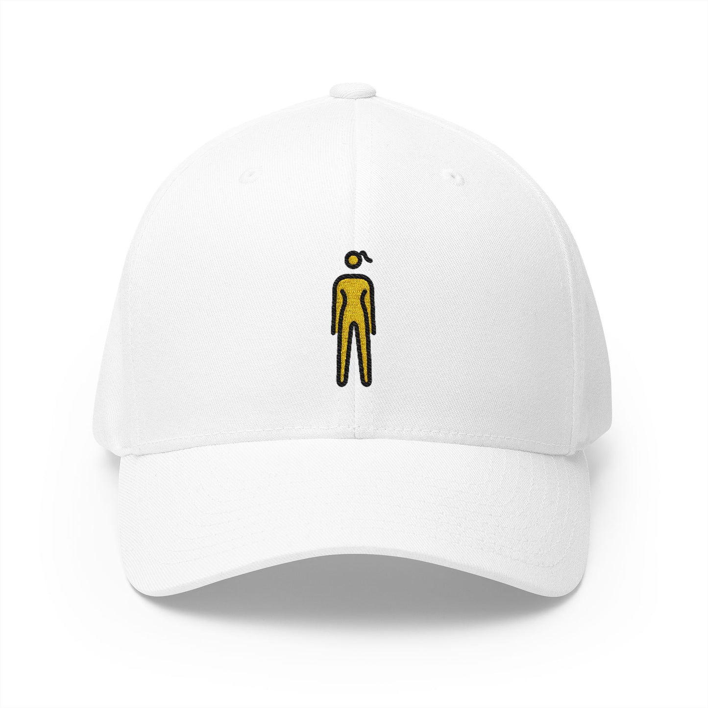 Woman Standing Emoji White Cap – Premium by Capmoji