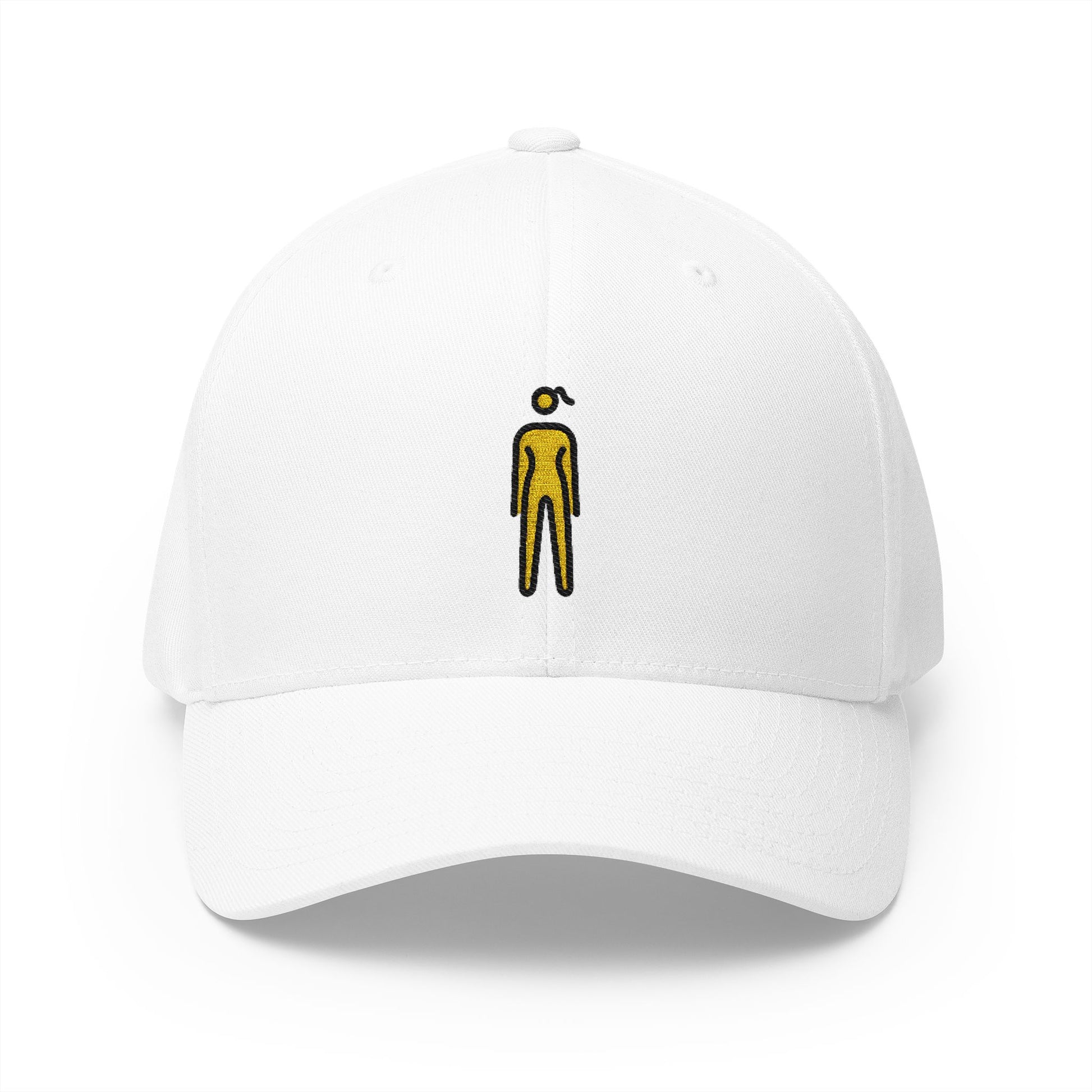 Woman Standing Emoji White Cap – Premium by Capmoji