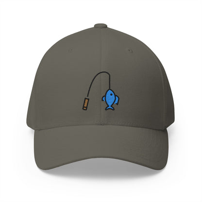 Fishing Pole Emoji Olive Cap – Premium by Capmoji