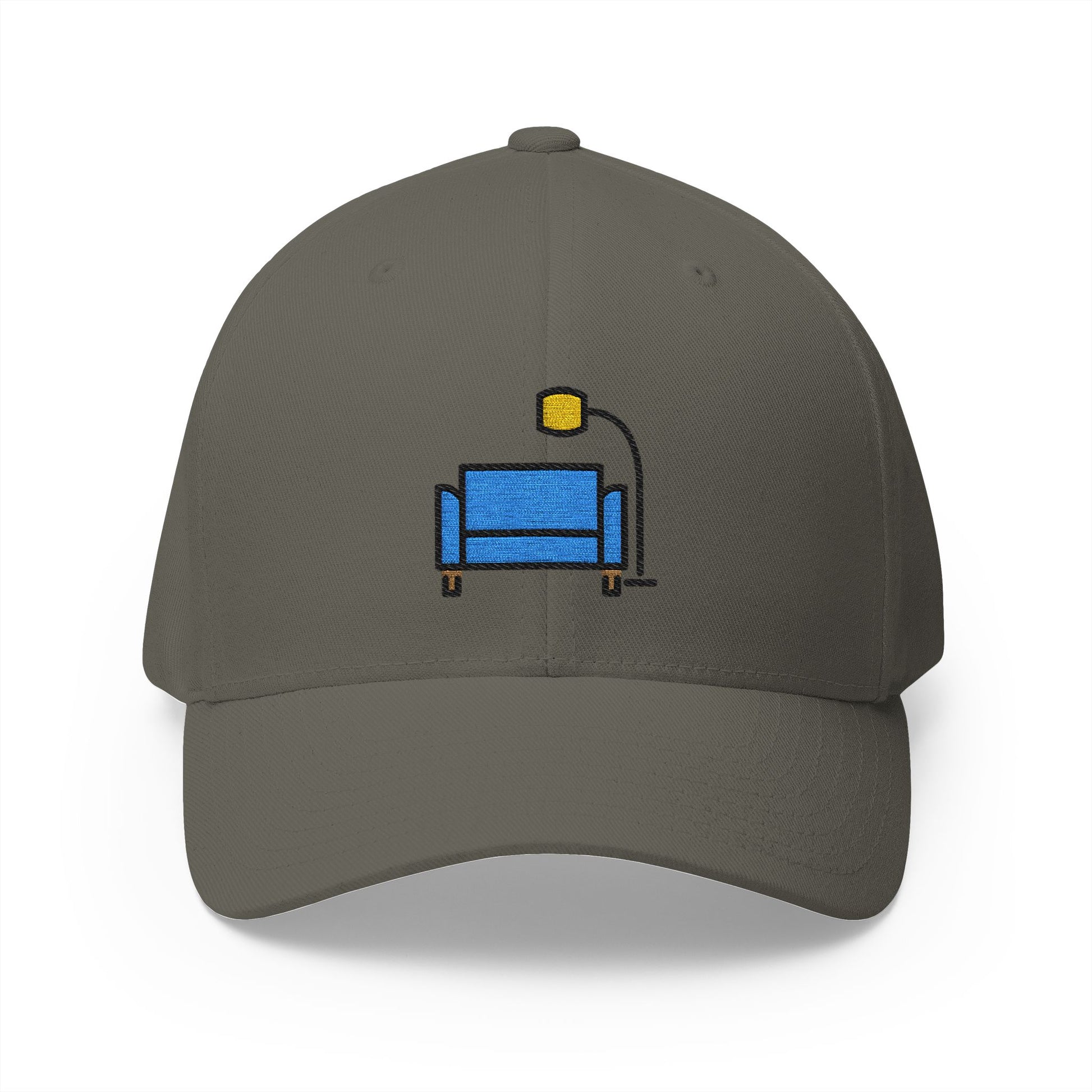 Couch And Lamp Emoji Olive Cap – Premium by Capmoji