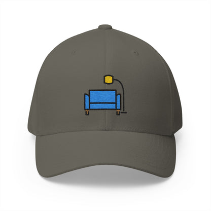 Couch And Lamp Emoji Olive Cap – Premium by Capmoji