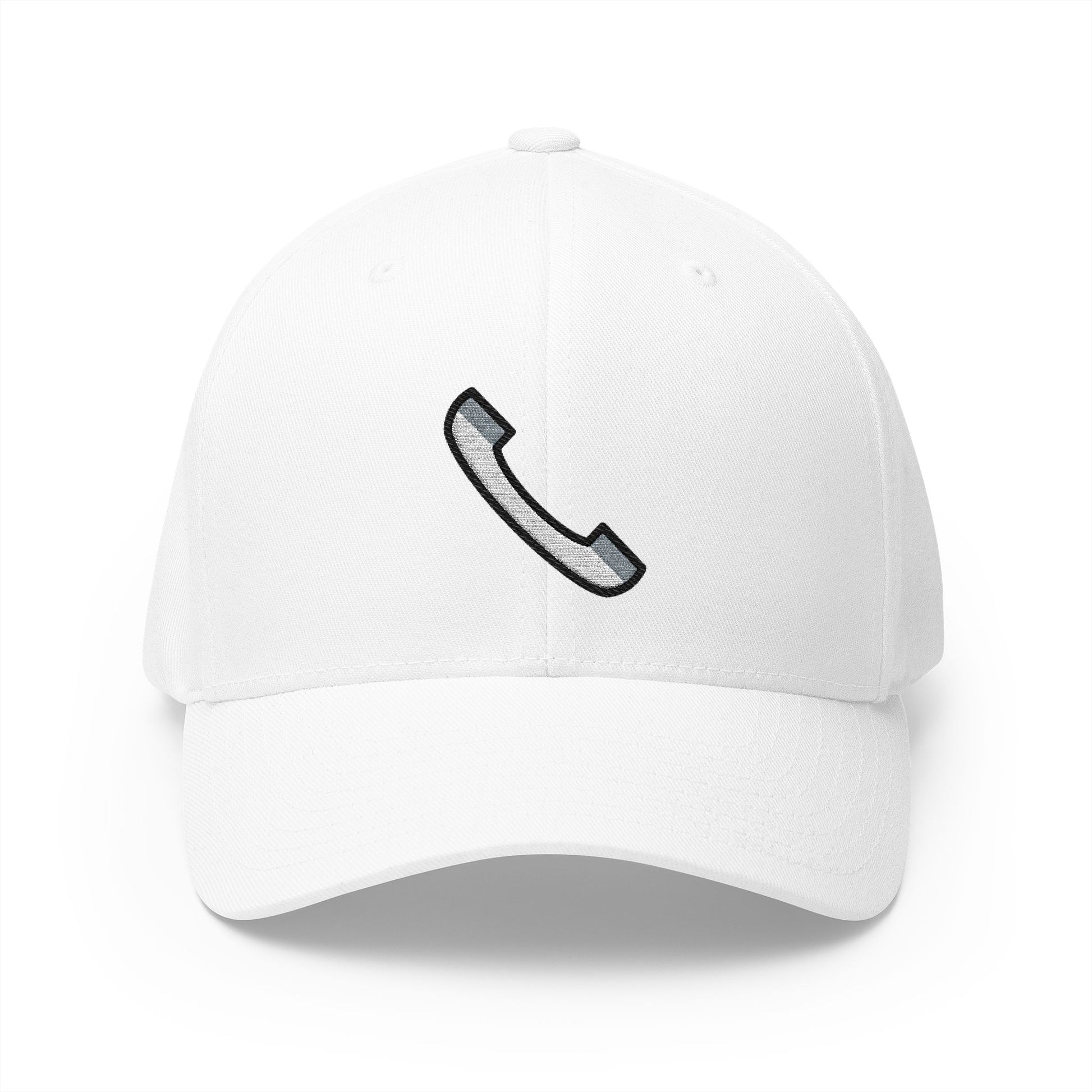 Telephone Receiver Emoji White Cap – Premium by Capmoji