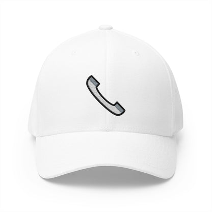Telephone Receiver Emoji White Cap – Premium by Capmoji