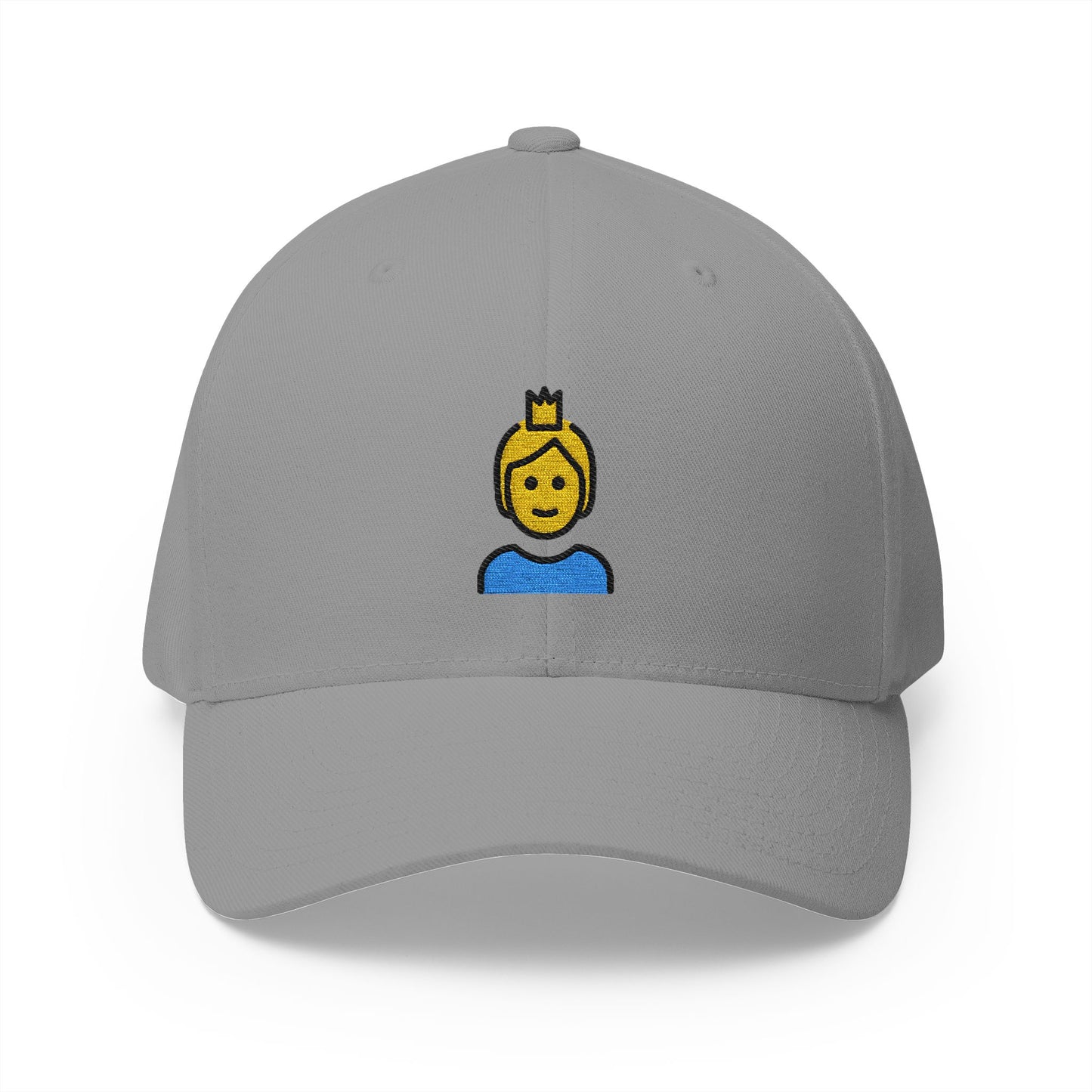 Person With Crown Emoji Grey Cap – Premium by Capmoji