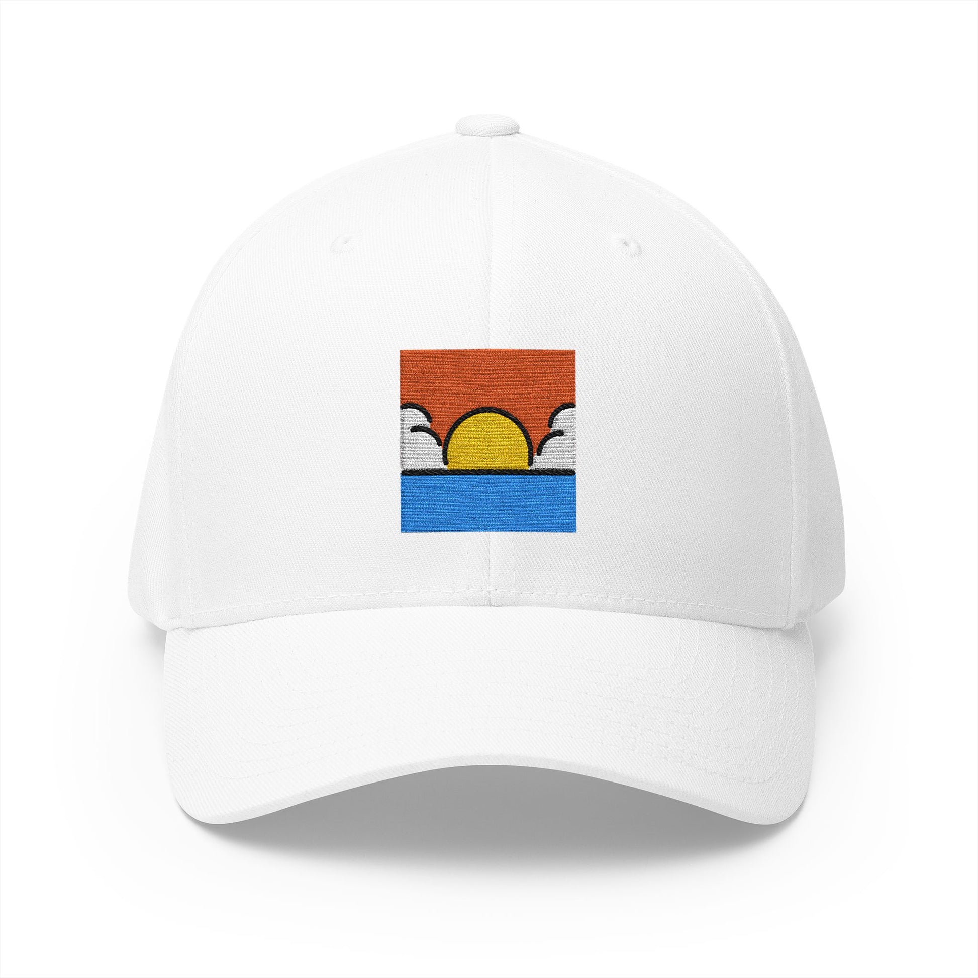 Sunrise Emoji White Cap – Premium by Capmoji