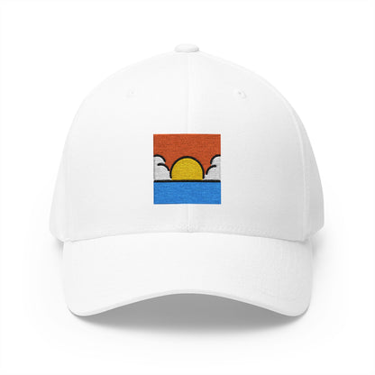 Sunrise Emoji White Cap – Premium by Capmoji