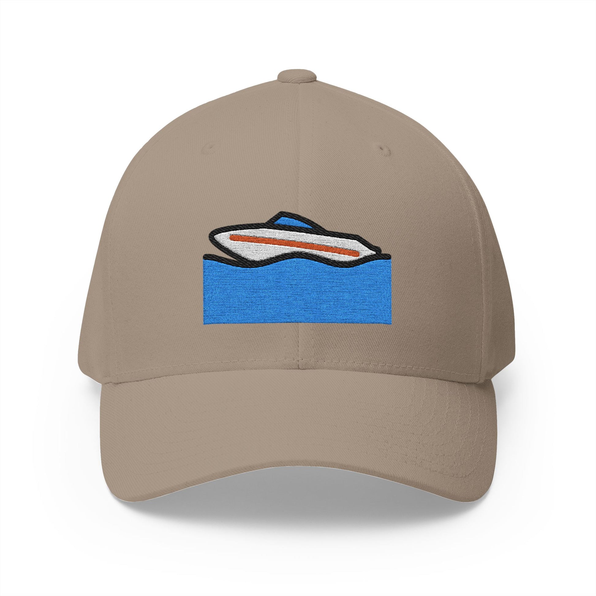 Speedboat Emoji Khaki Cap – Premium by Capmoji