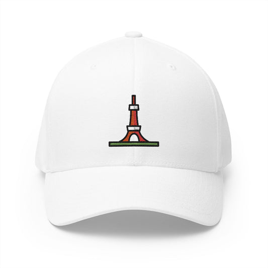 Tokyo Tower Emoji White Cap – Premium by Capmoji