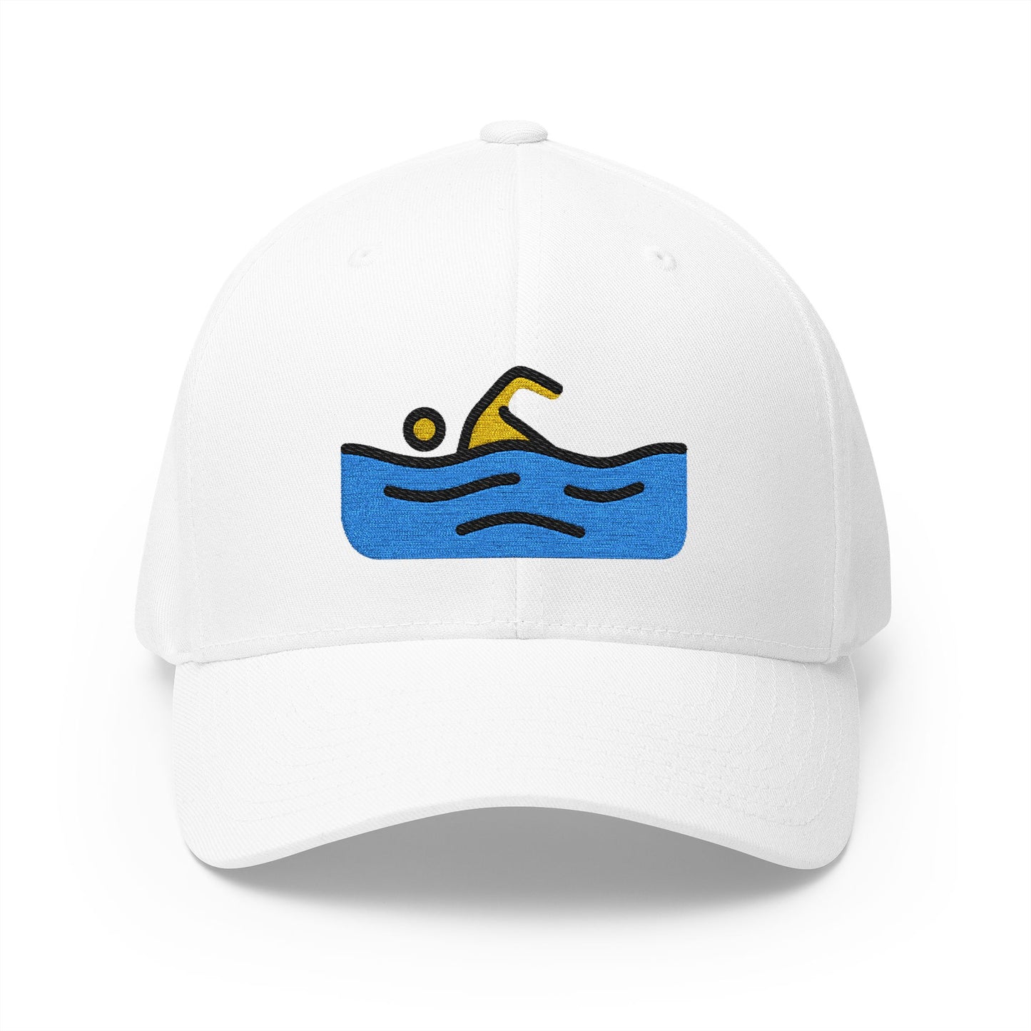 Person Swimming Emoji White Cap – Premium by Capmoji
