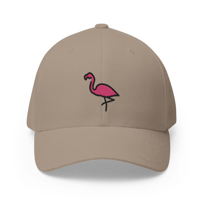 Flamingo Emoji Khaki Cap – Premium by Capmoji