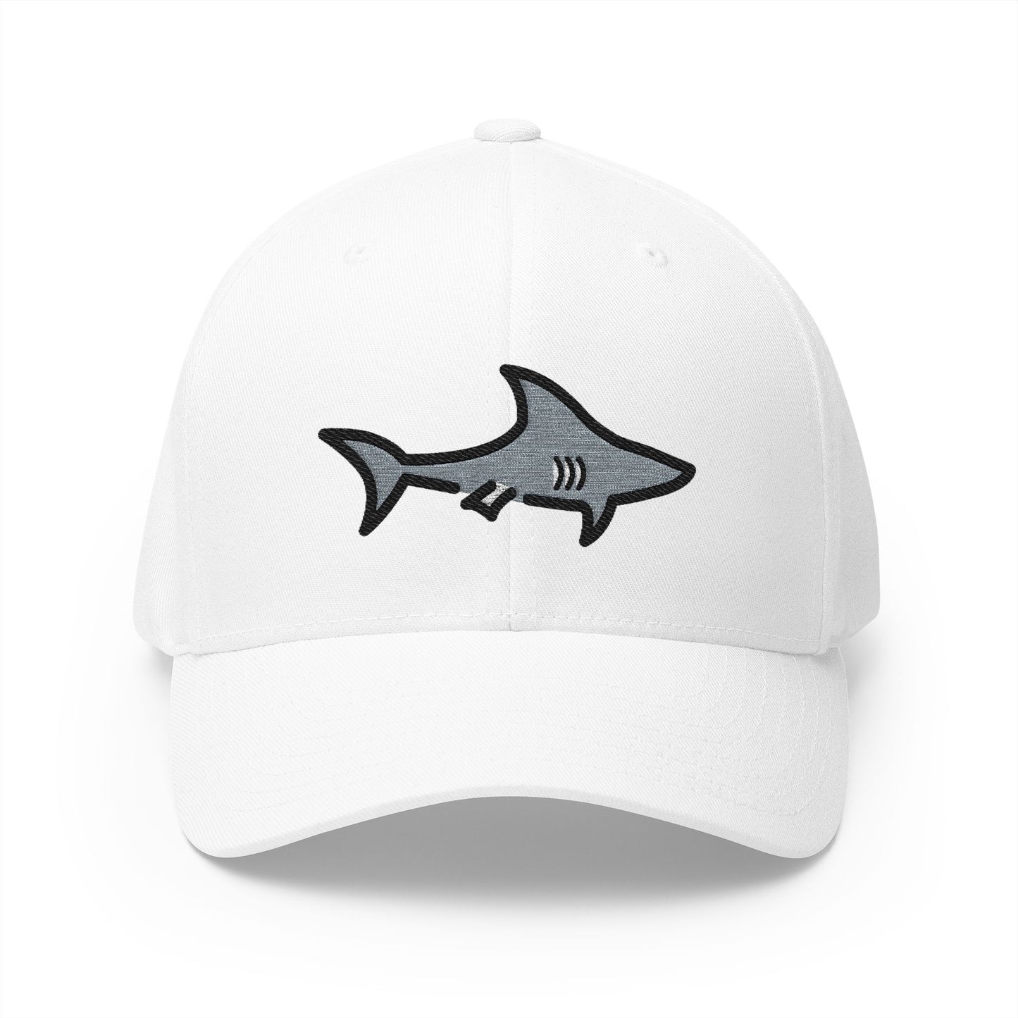 Shark Emoji White Cap – Premium by Capmoji