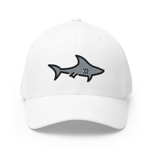 Shark Emoji White Cap – Premium by Capmoji