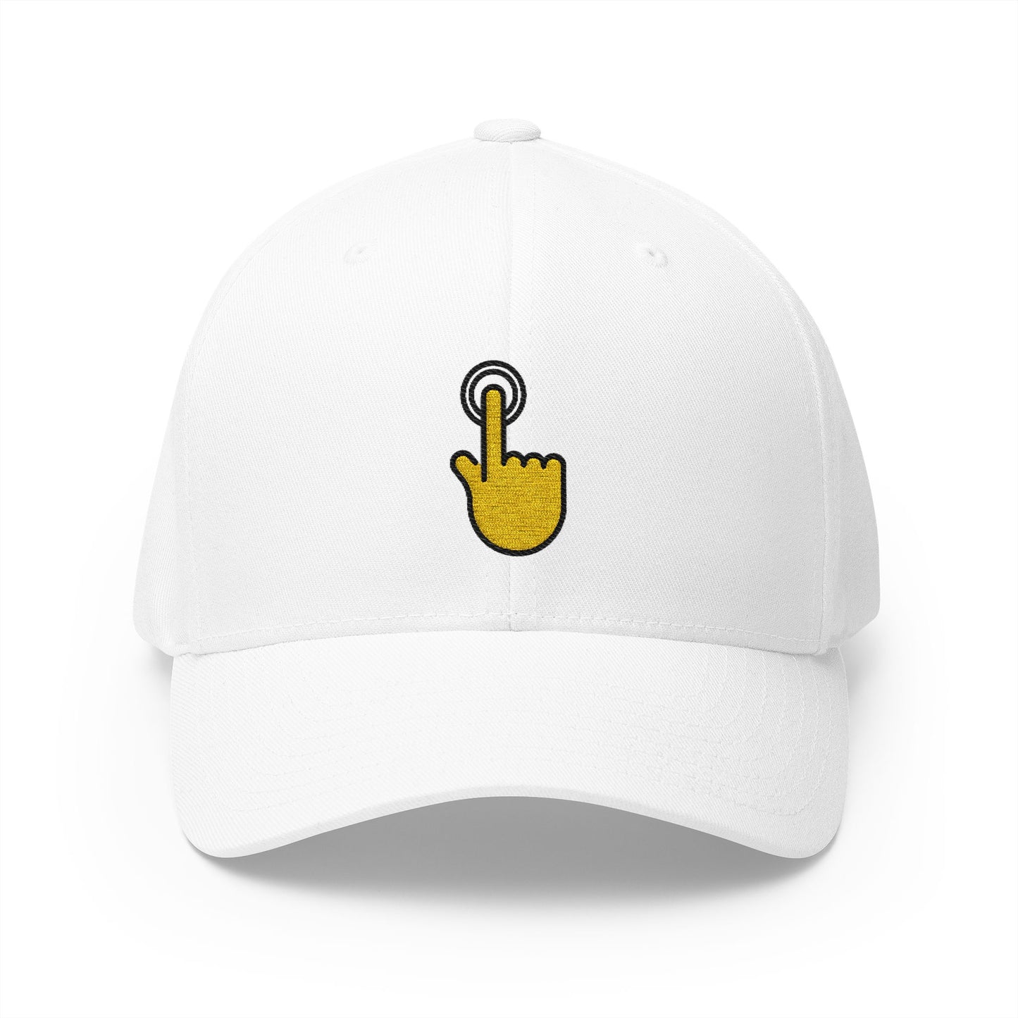 Double Tap Emoji White Cap – Premium by Capmoji