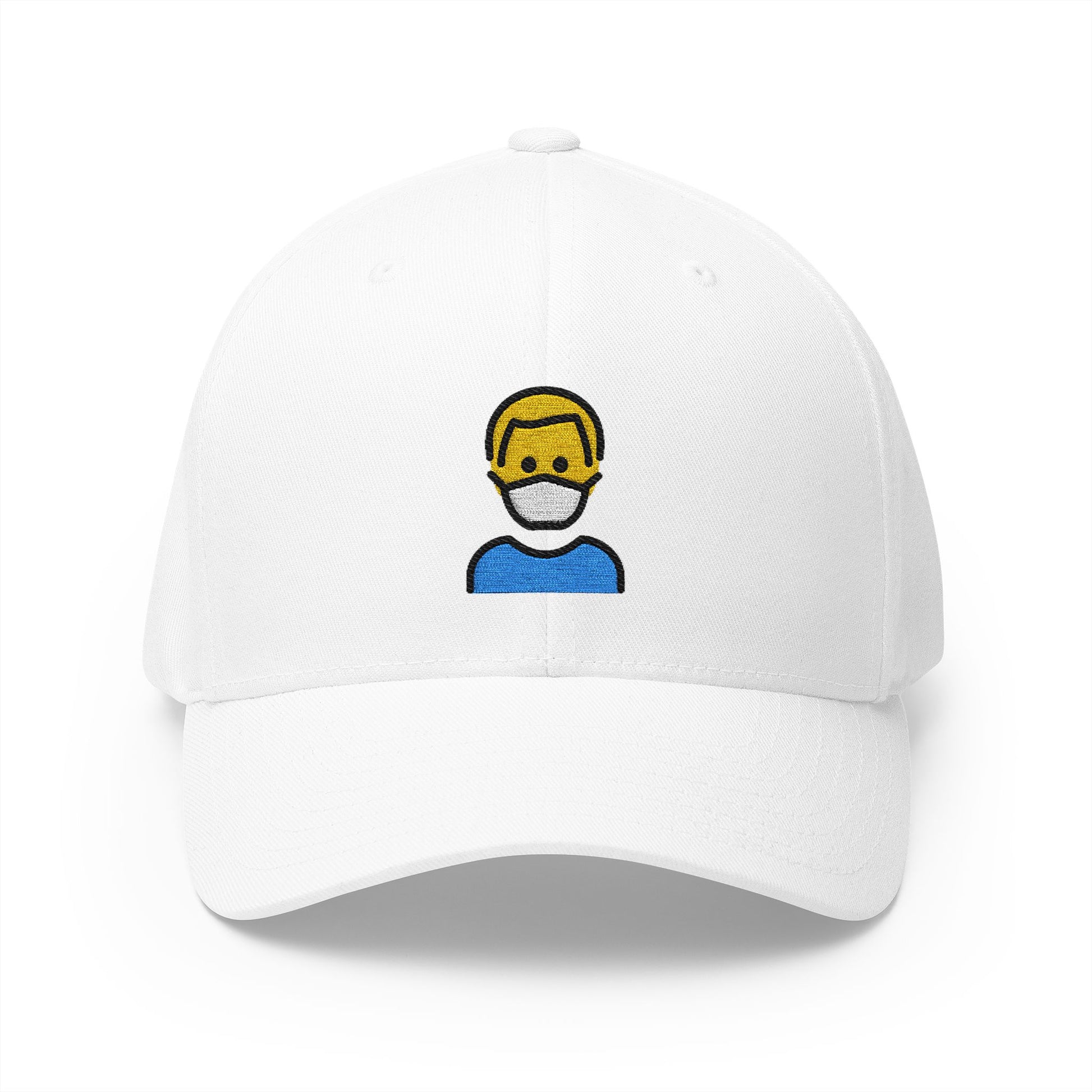 Man With Medical Mask Emoji White Cap – Premium by Capmoji