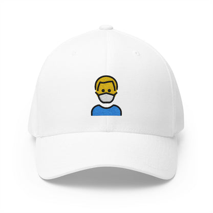 Man With Medical Mask Emoji White Cap – Premium by Capmoji
