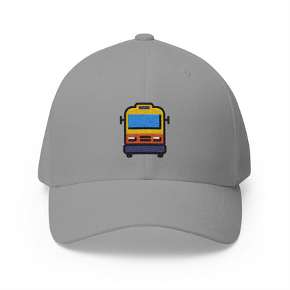 Oncoming Bus Emoji Grey Cap – Premium by Capmoji