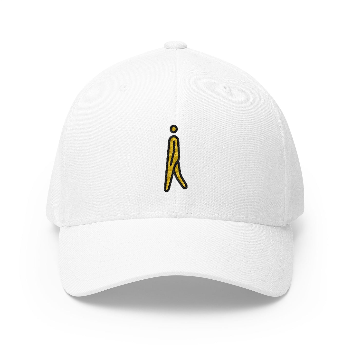 Person Walking Emoji White Cap – Premium by Capmoji