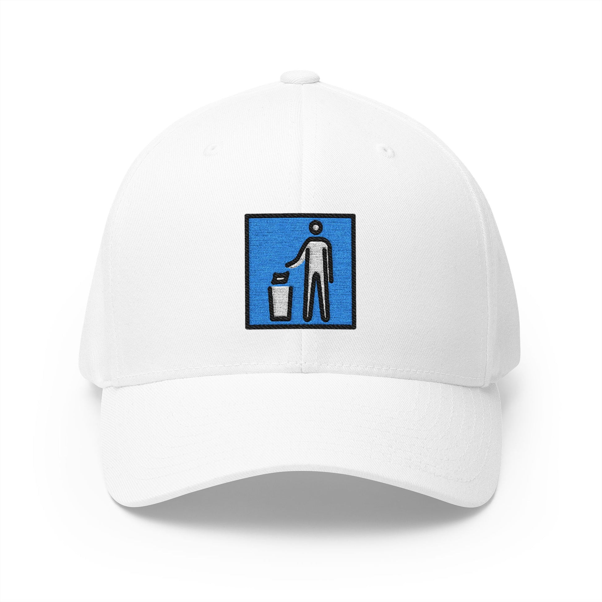 Litter In Bin Sign Emoji White Cap – Premium by Capmoji