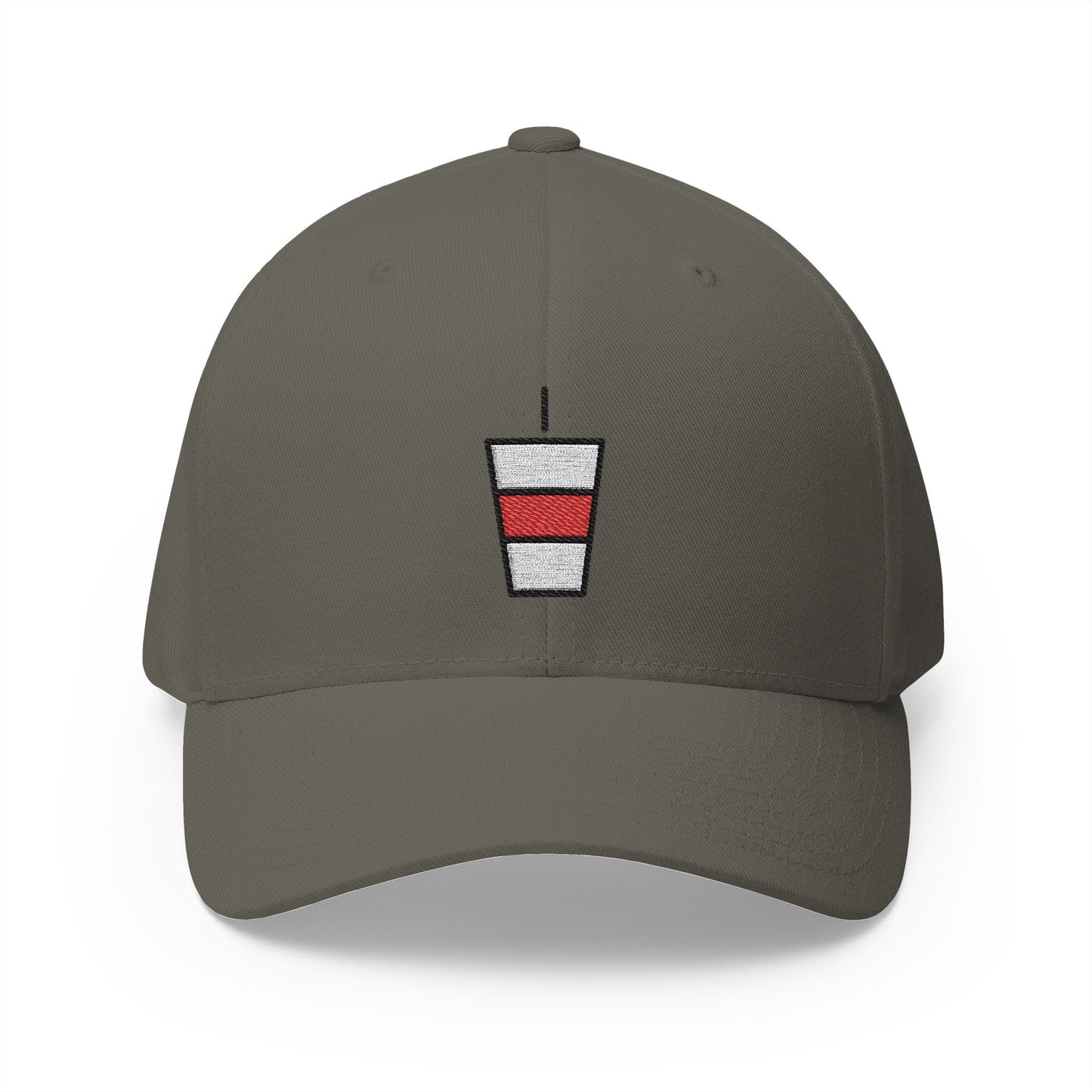Cup With Straw Emoji Olive Cap – Premium by Capmoji