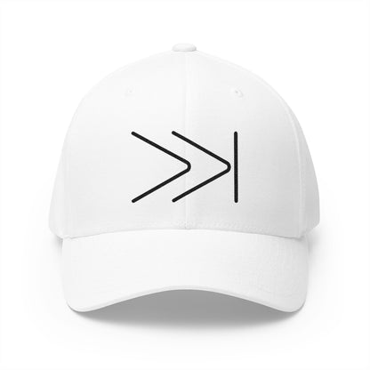 Next Track Button Emoji White Cap – Premium by Capmoji