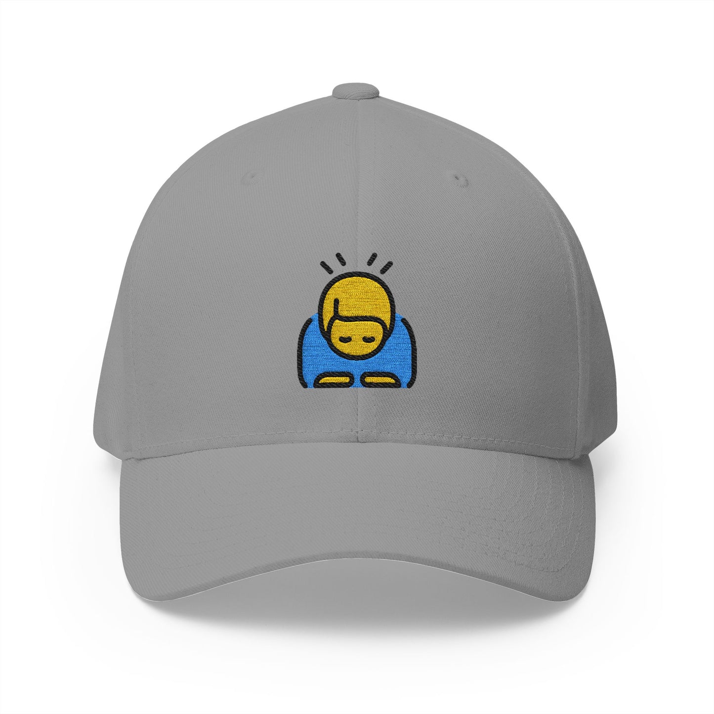 Man Bowing Emoji Grey Cap – Premium by Capmoji