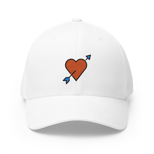Heart With Arrow Emoji White Cap – Premium by Capmoji