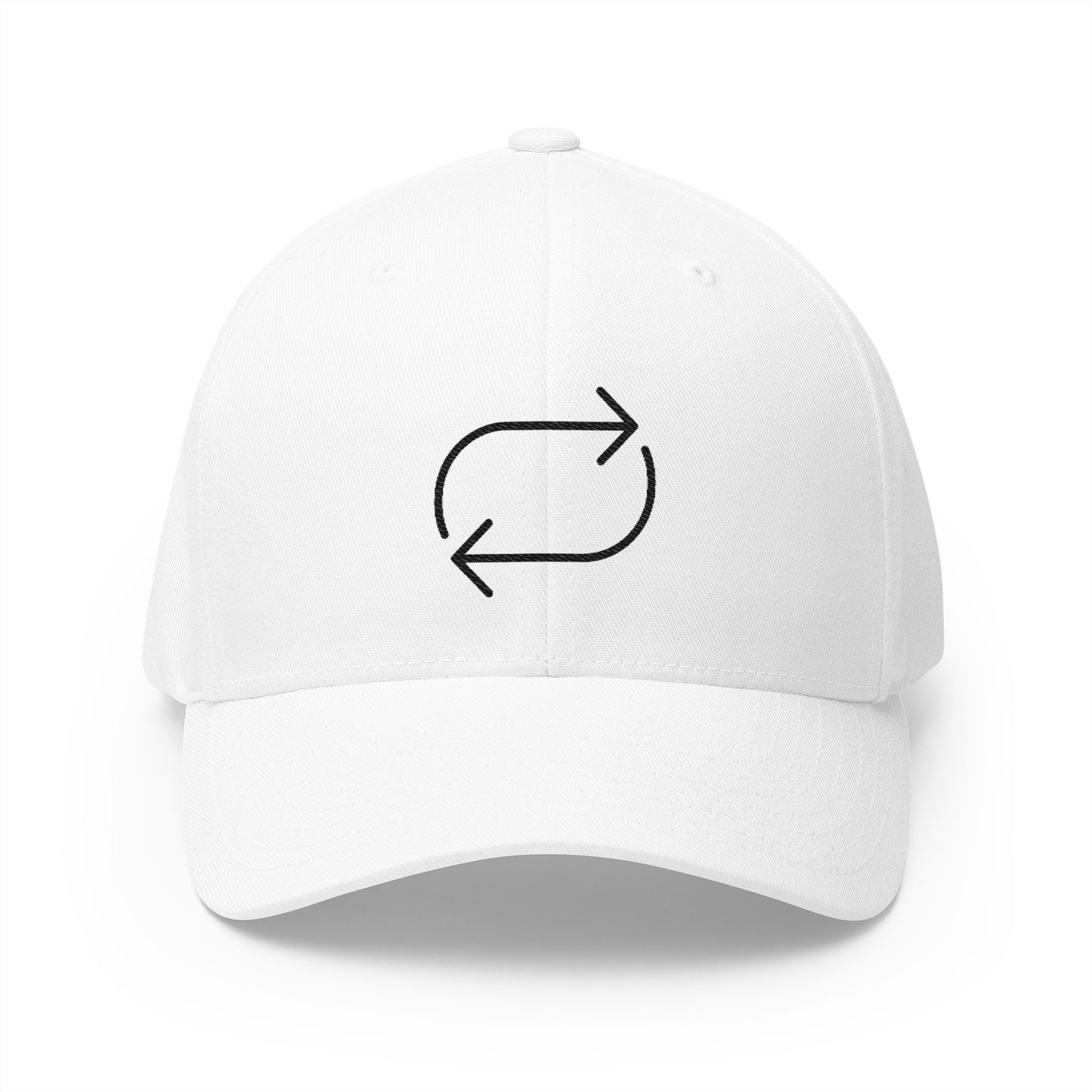 Repeat Button Emoji White Cap – Premium by Capmoji