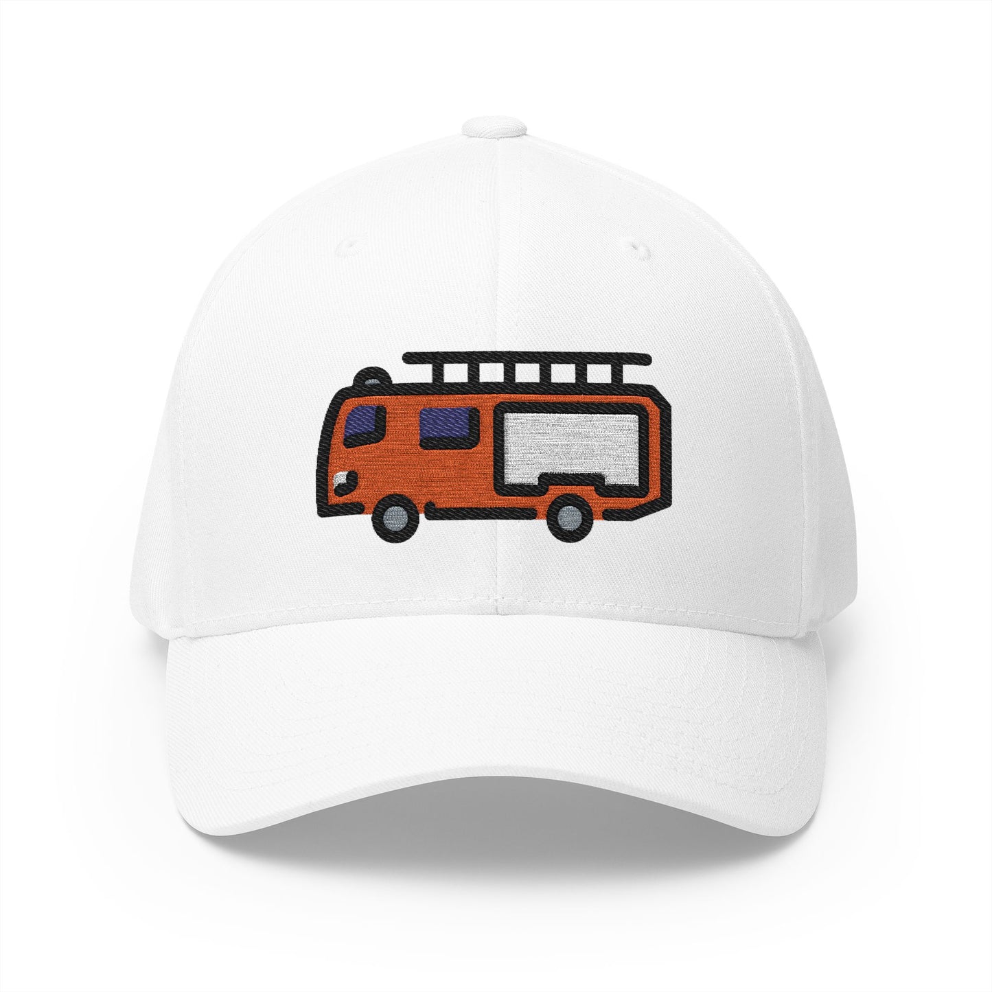 Fire Engine Emoji White Cap – Premium by Capmoji