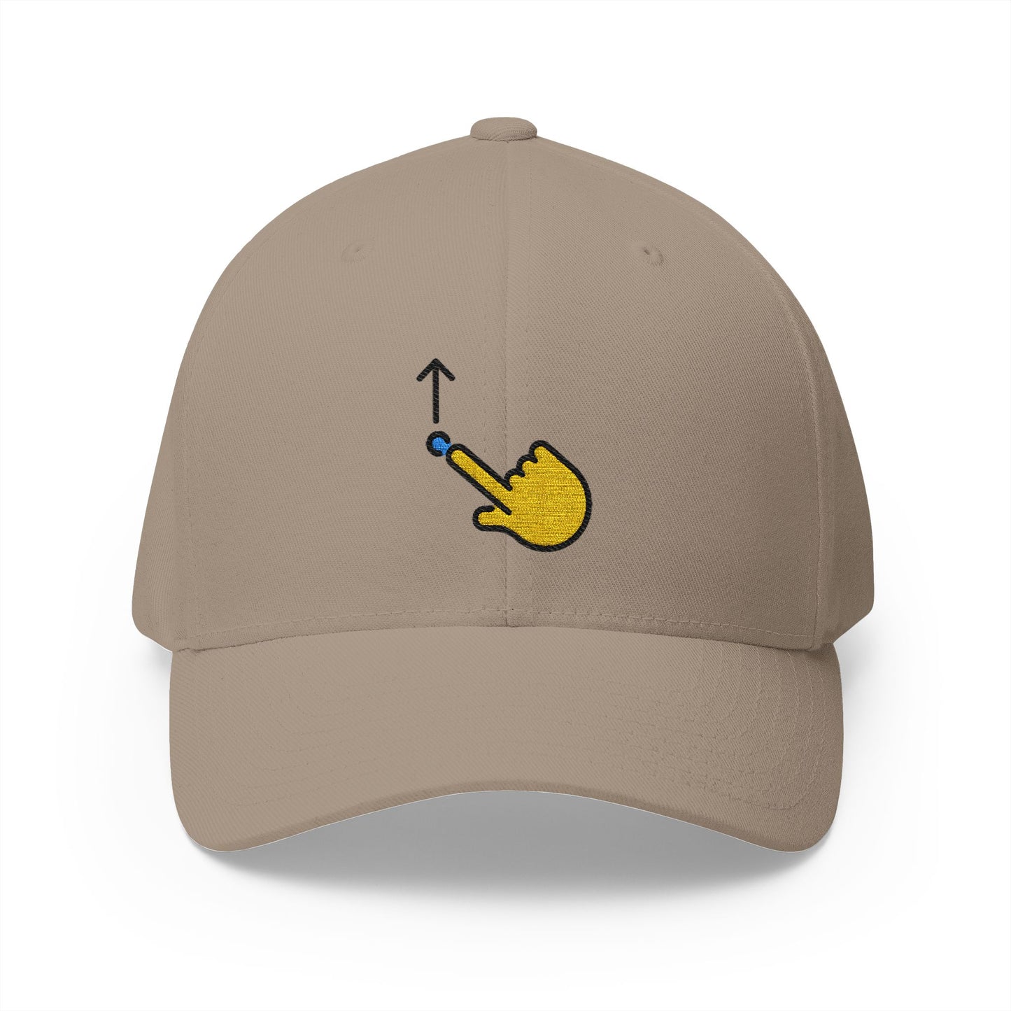 Swipe Up Emoji Khaki Cap – Premium by Capmoji