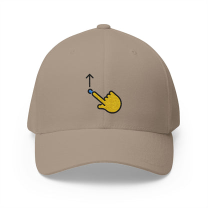 Swipe Up Emoji Khaki Cap – Premium by Capmoji
