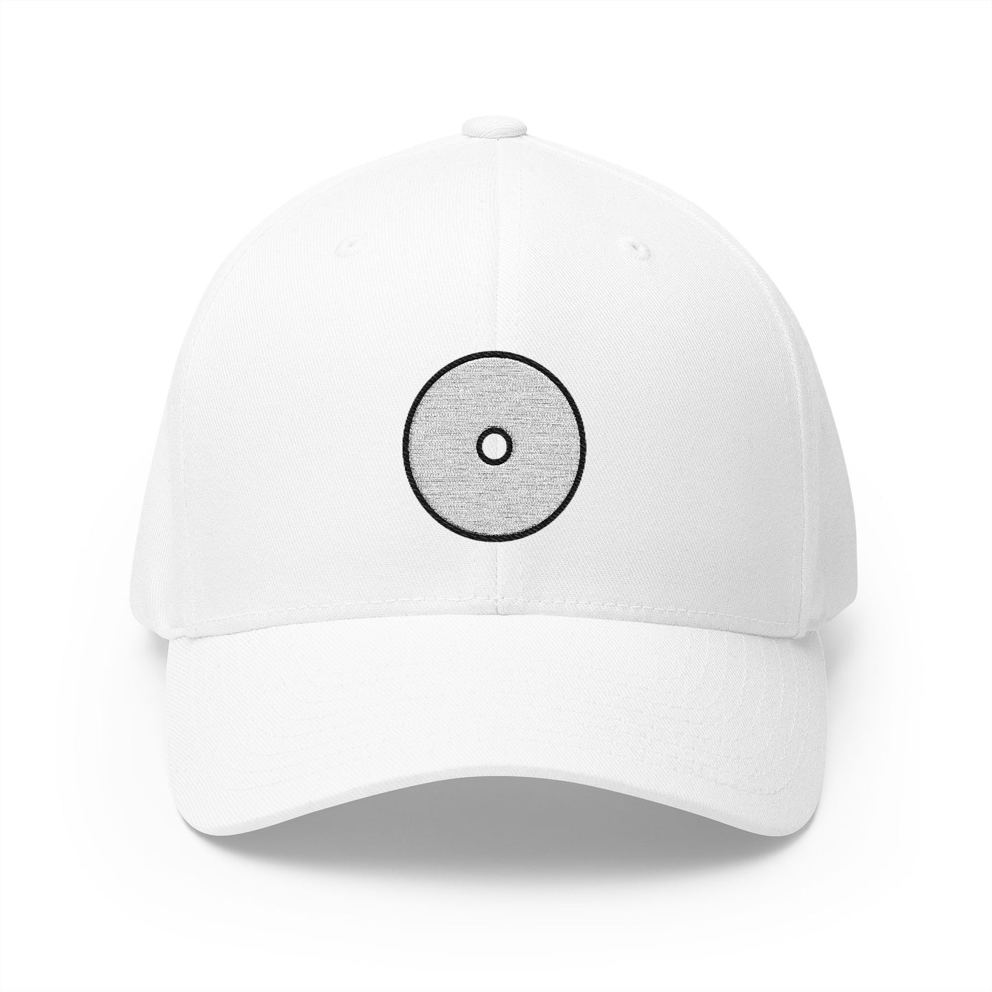 Optical Disk Emoji White Cap – Premium by Capmoji