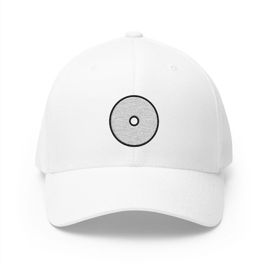 Optical Disk Emoji White Cap – Premium by Capmoji