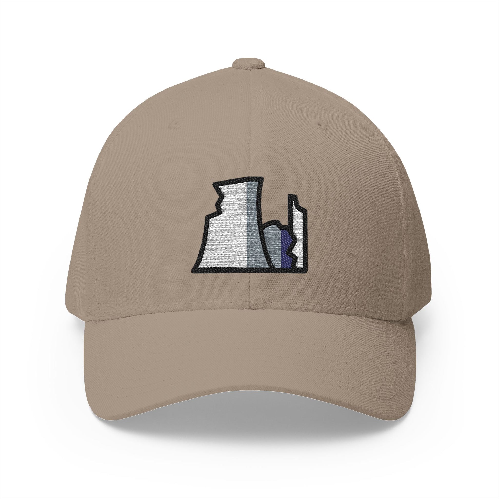 Nuclear Power Plant Ruin Emoji Khaki Cap – Premium by Capmoji