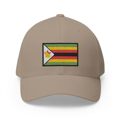 Flag: Zimbabwe Emoji Khaki Cap – Premium by Capmoji