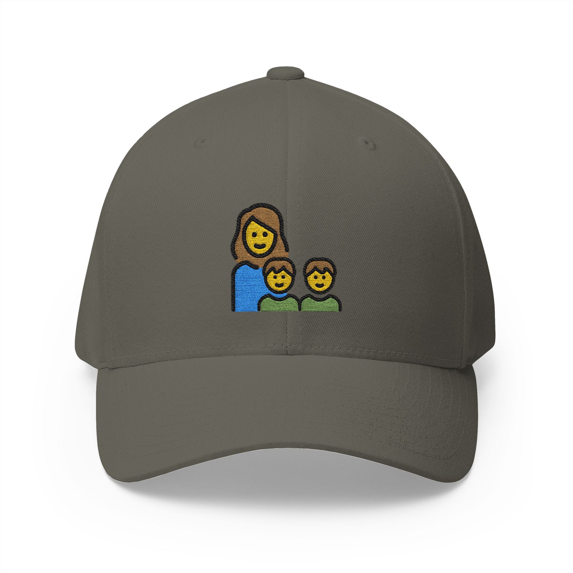 Family: Woman, Boy, Boy Emoji Olive Cap – Premium by Capmoji