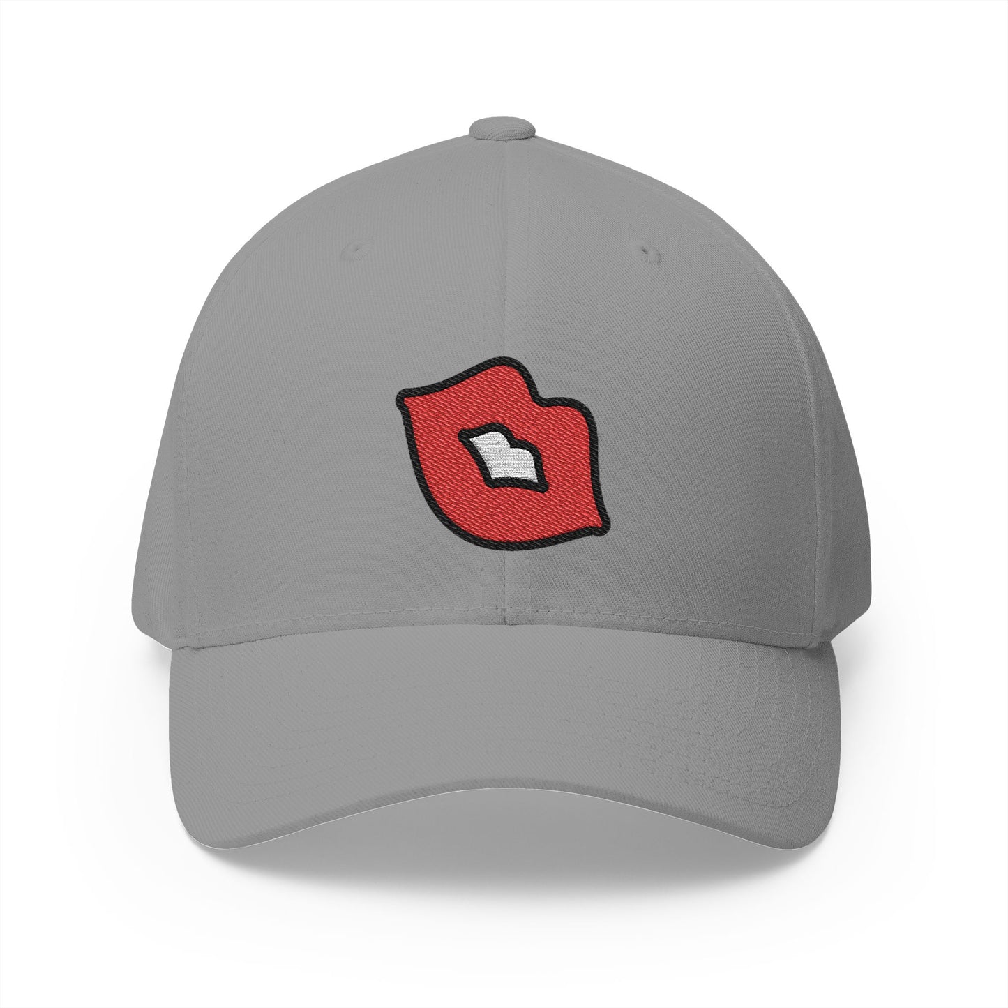 Kiss Mark Emoji Grey Cap – Premium by Capmoji