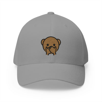 Speak-No-Evil Monkey Emoji Grey Cap – Premium by Capmoji