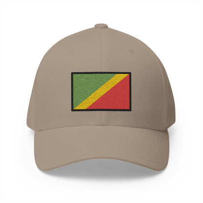 Flag: Congo - Brazzaville Emoji Khaki Cap – Premium by Capmoji